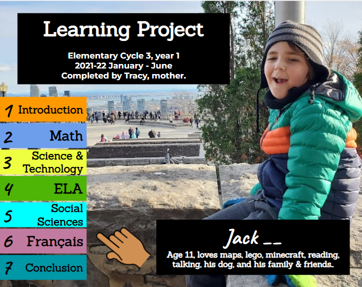 Grade 5 Learning Project – 2022 update